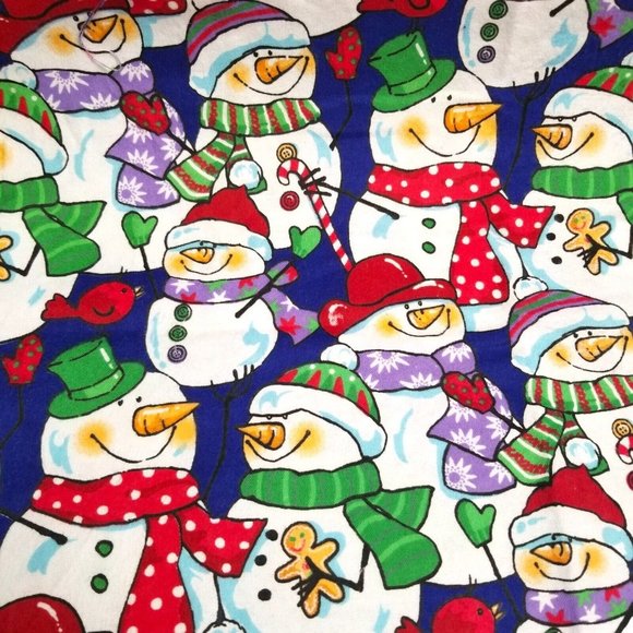 Snowmen Friends Christmas Cotton Fabric Remnants Hancock Fabrics Sewing Crafting - Picture 6 of 12